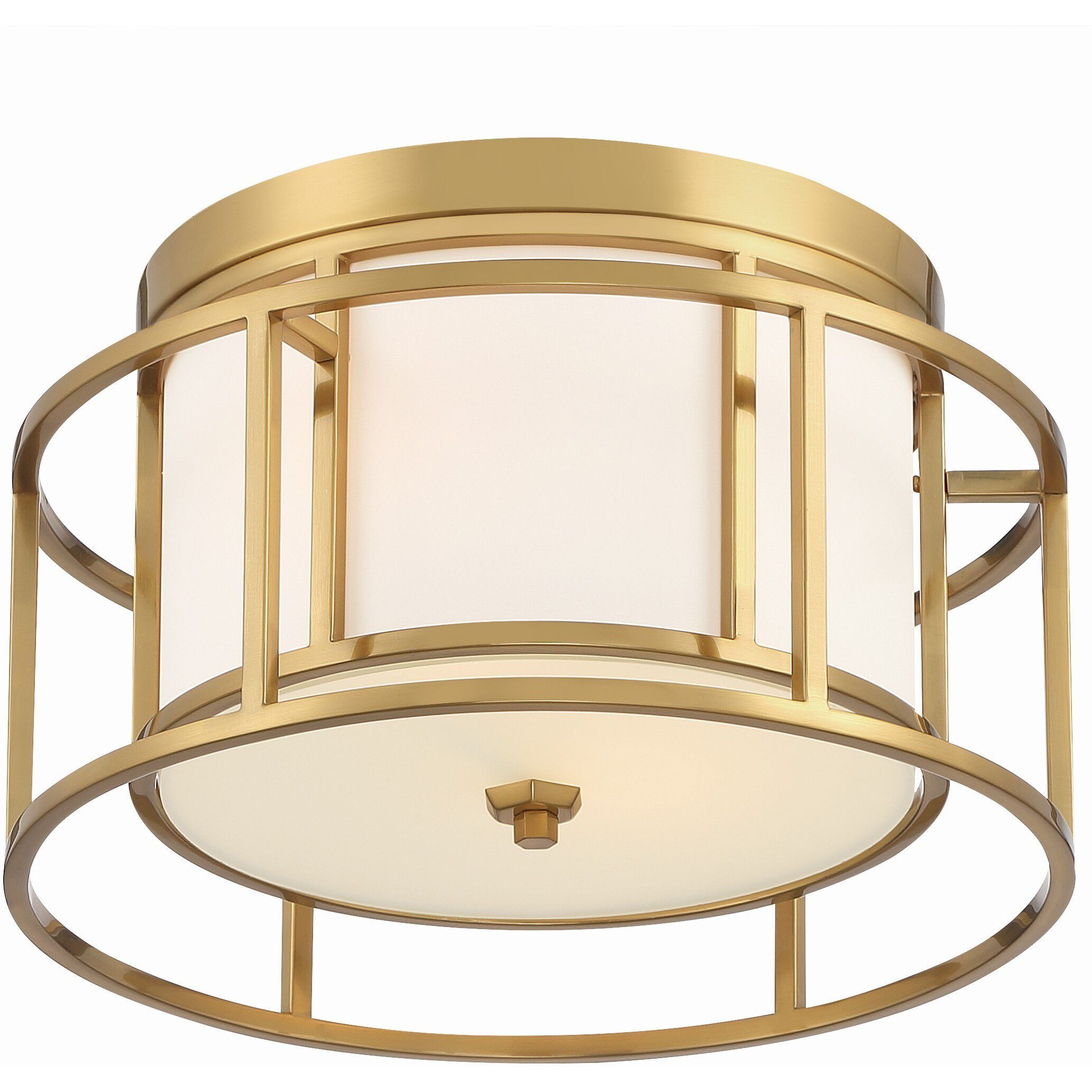 Hulton 2 Light 15 inch Luxe Gold Flush Ceiling Light