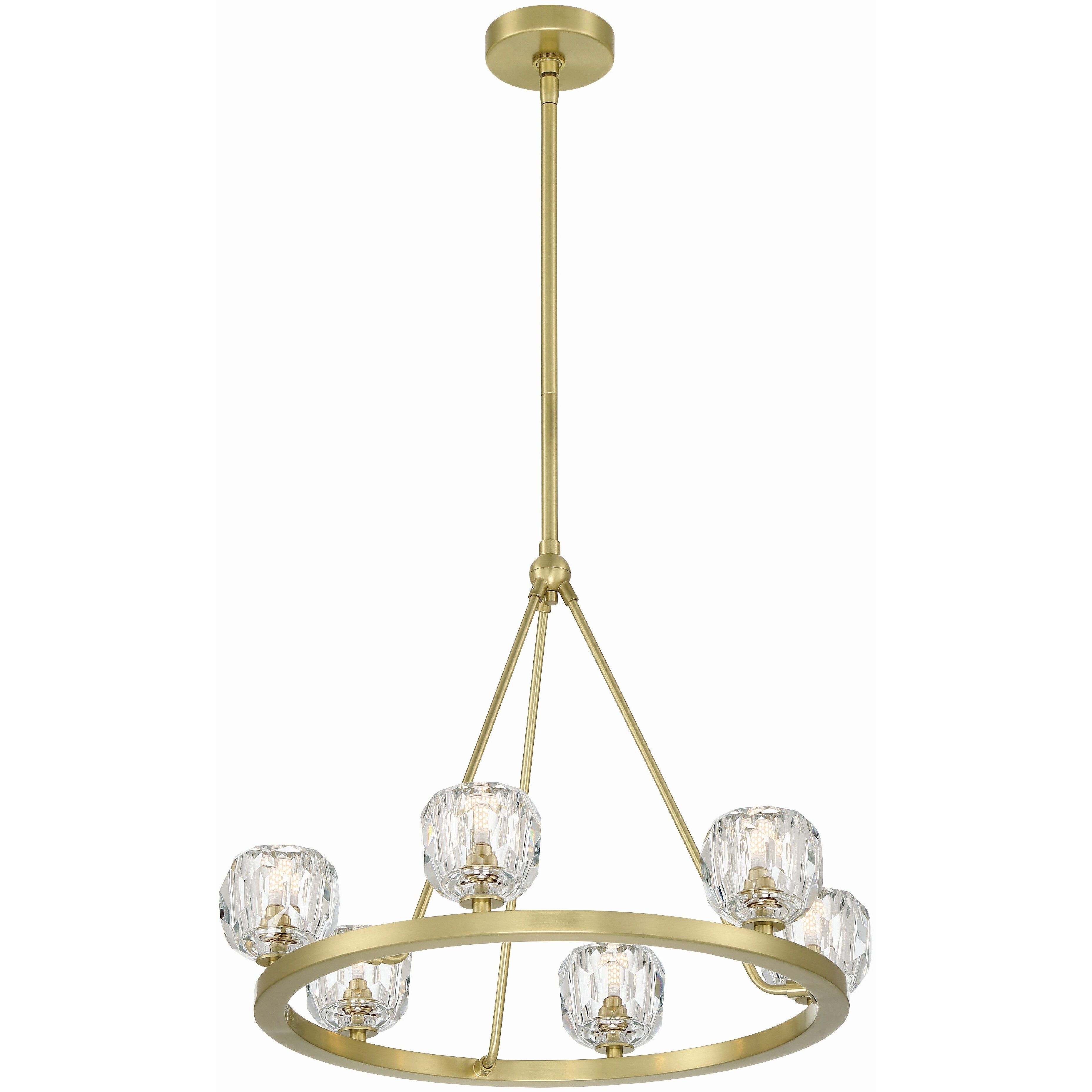 Aragon 6 Light 24 inch Soft Brass Chandelier Ceiling Light