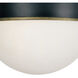 Capsule 2 Light 8 inch Matte Black and Textured Gold Outdoor Flush, Brian Patrick Flynn