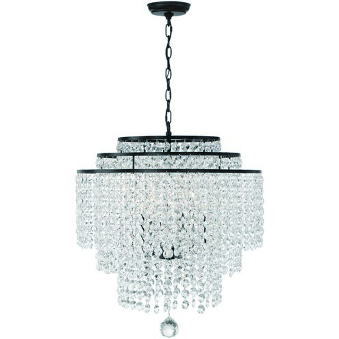 Gabrielle 6 Light 22 inch Matte Black Chandelier Ceiling Light