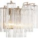 Addis Bath Wall Light in Aged Brass, Tronchi Glass Clear