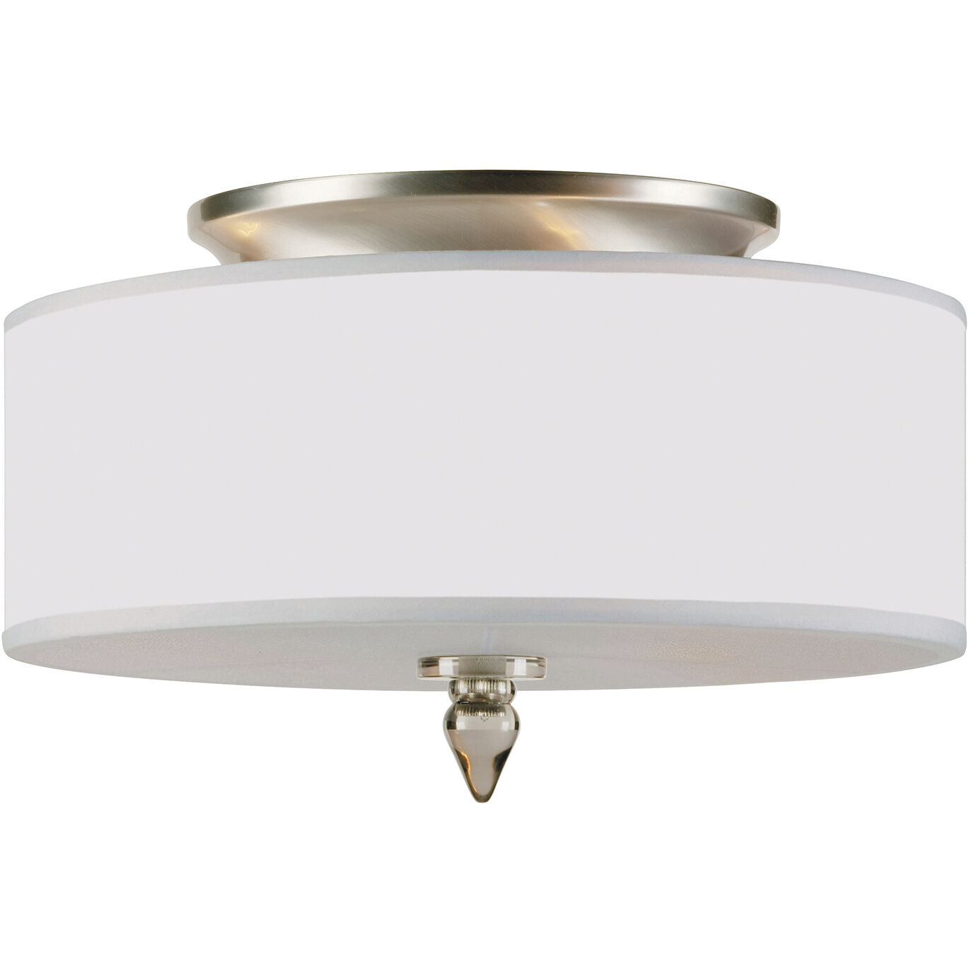 Luxo 3 Light 14 inch Satin Nickel Semi Flush Ceiling Light