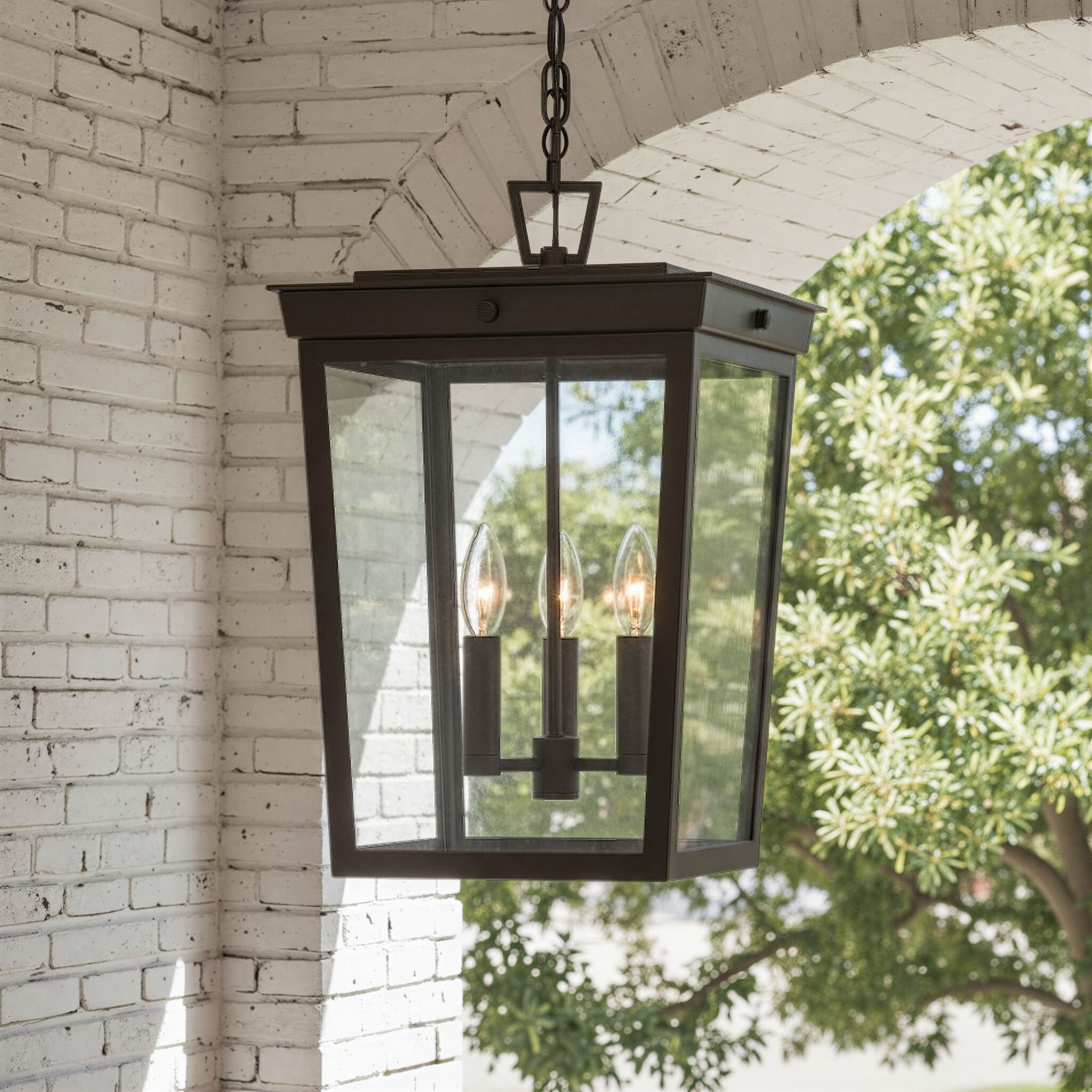Belmont 3 Light 12 inch Twilight Bronze Outdoor Pendant