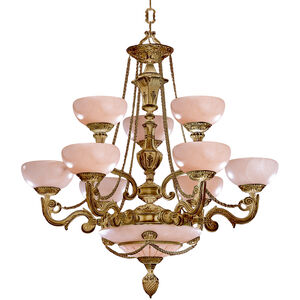 Natural Alabaster 9 Light 34 inch French White Chandelier Ceiling Light