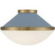 Xander 2 Light 16.25 inch Vibrant Gold and Blue Flush Mount Ceiling Light