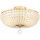 Bella 3 Light 15.75 inch Antique Gold Semi Flush Ceiling Light