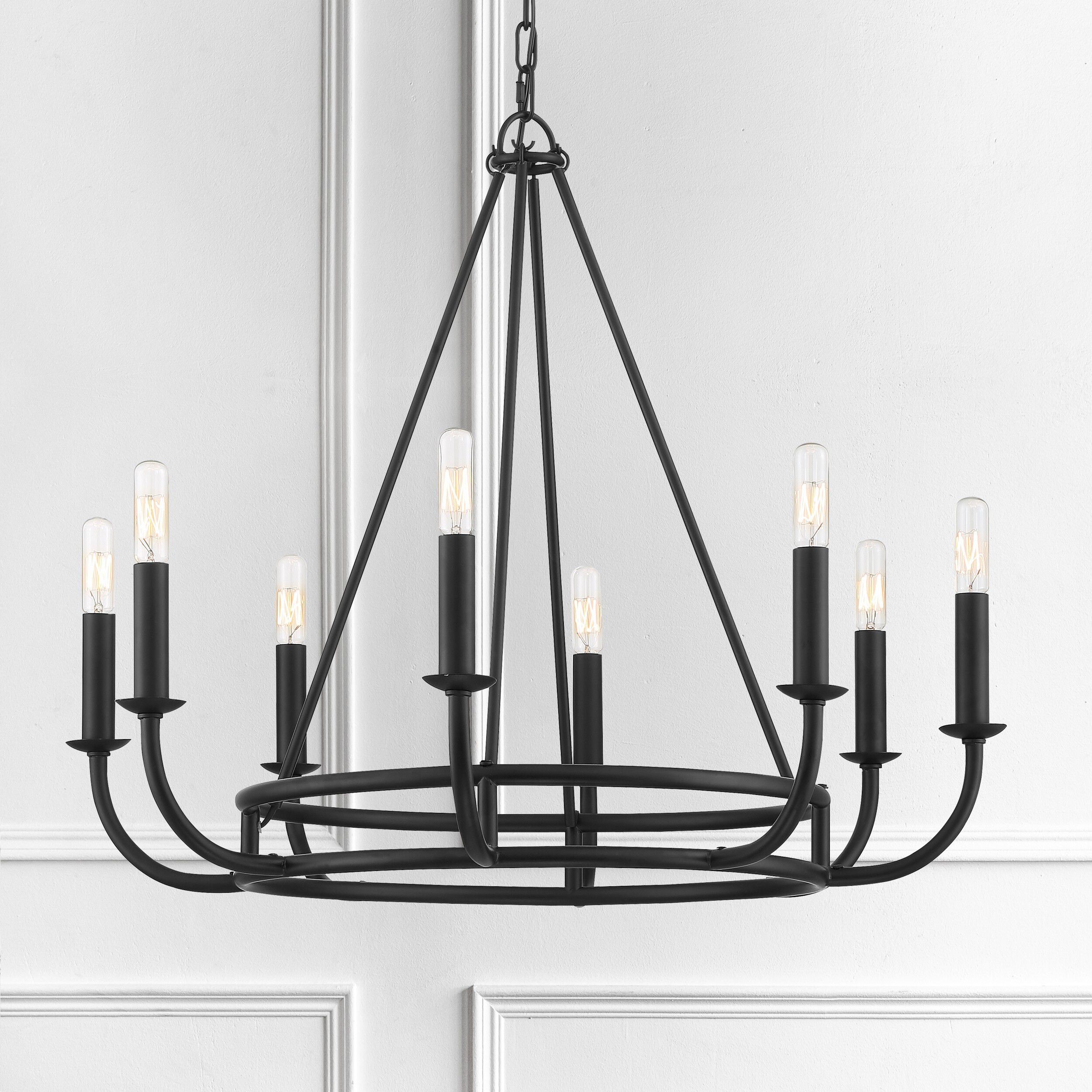 Crystorama BAI-A2108-MK Bailey 8 Light 28 inch Matte Black