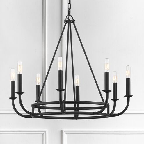 Bailey 8 Light 28 inch Matte Black Chandelier Ceiling Light