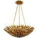 Broche 6 Light 24.5 inch Antique Gold Chandelier Ceiling Light