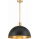 Soto 1 Light 20 inch Matte Black and Antique Gold Chandelier Ceiling Light