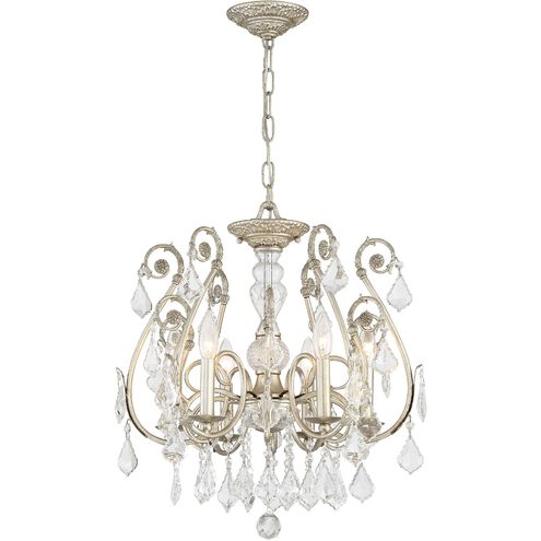Regis 6 Light 20 inch Olde Silver Chandelier Ceiling Light in Clear Hand Cut