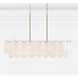 Addis 14 Light 51.75 inch Aged Brass Linear Chandelier Ceiling Light in Tronchi Glass White