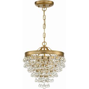 Calypso 3 Light 13 inch Vibrant Gold Mini Chandelier Ceiling Light