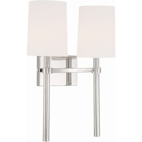 Bromley 2 Light 13.75 inch Polished Nickel Sconce Wall Light