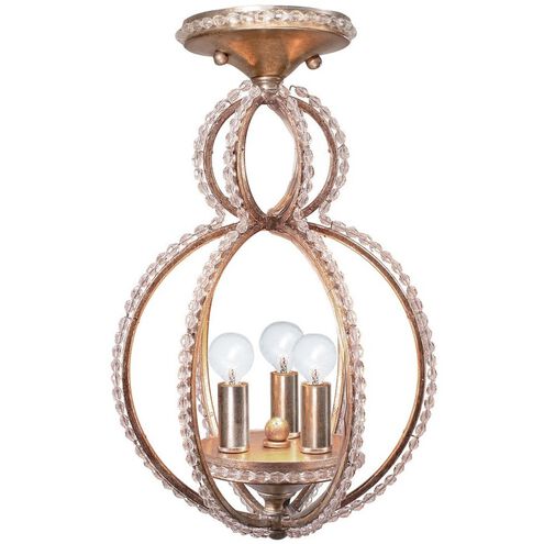 Garland 3 Light 9.5 inch Distressed Twilight Semi Flush Ceiling Light