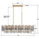 Addis 14 Light 52 inch Aged Brass Linear Chandelier Ceiling Light in Tronchi Glass Smoke