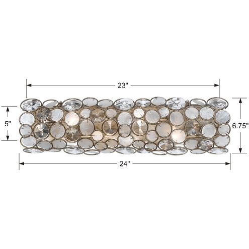 Palla 4 Light 24 inch Antique Silver Bathroom Vanity Light Wall Light