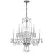 Traditional Crystal 10 Light 23 inch Polished Chrome Chandelier Ceiling Light in Clear Swarovski Strass
