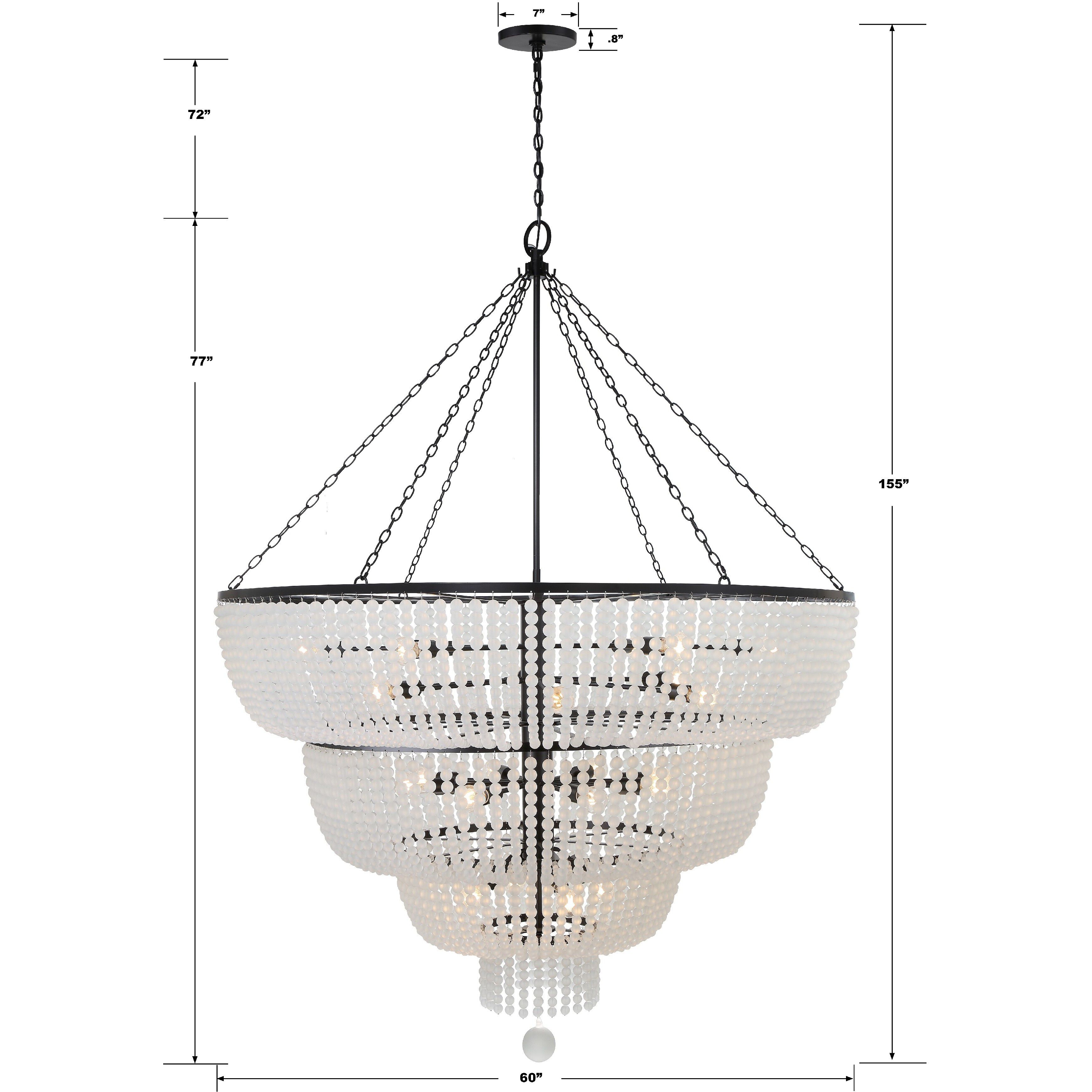 Rylee 24 Light 60 inch Matte Black Chandelier Ceiling Light