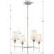 Broche 4 Light 28 inch Antique Silver Chandelier Ceiling Light