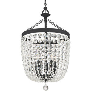 Archer 5 Light 15 inch Black Forged Chandelier Ceiling Light in Clear Hand Cut, Black Forged (BF)