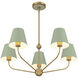 Xavier 5 Light 28 inch Vibrant Gold and Green Chandelier Ceiling Light