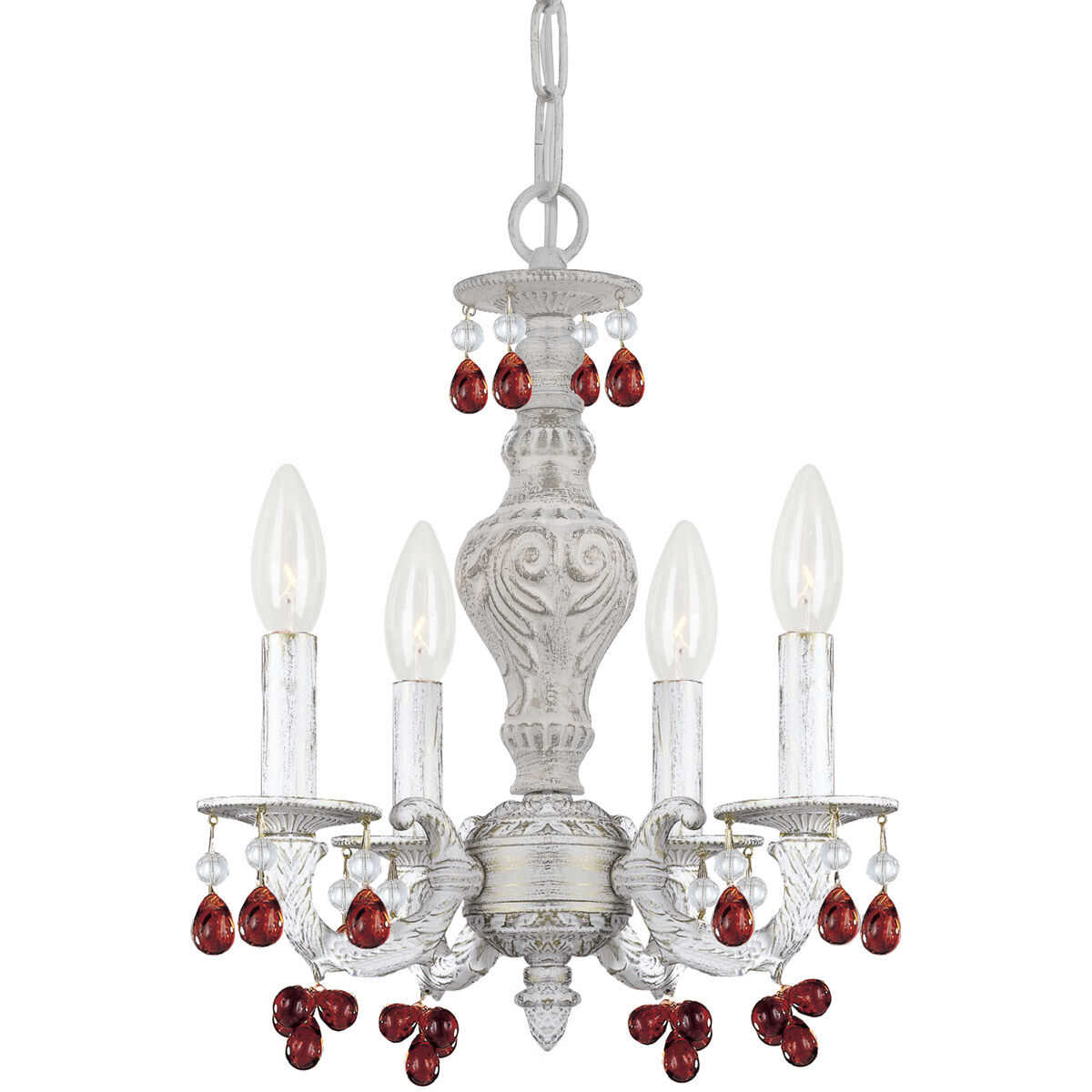 Paris Market 4 Light 13.5 inch Antique White Mini Chandelier Ceiling Light