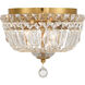 Roslyn 3 Light 10 inch Aged Brass Flush Ceiling Light