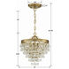 Calypso 3 Light 13 inch Vibrant Gold Mini Chandelier Ceiling Light