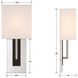 Brent Bath Sconce Wall Light in Polished Nickel and Black Forged