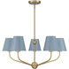 Xavier 5 Light 28 inch Vibrant Gold and Blue Chandelier Ceiling Light