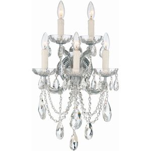 Maria Theresa 5 Light 13.5 inch Polished Chrome Sconce Wall Light in Clear Hand Cut