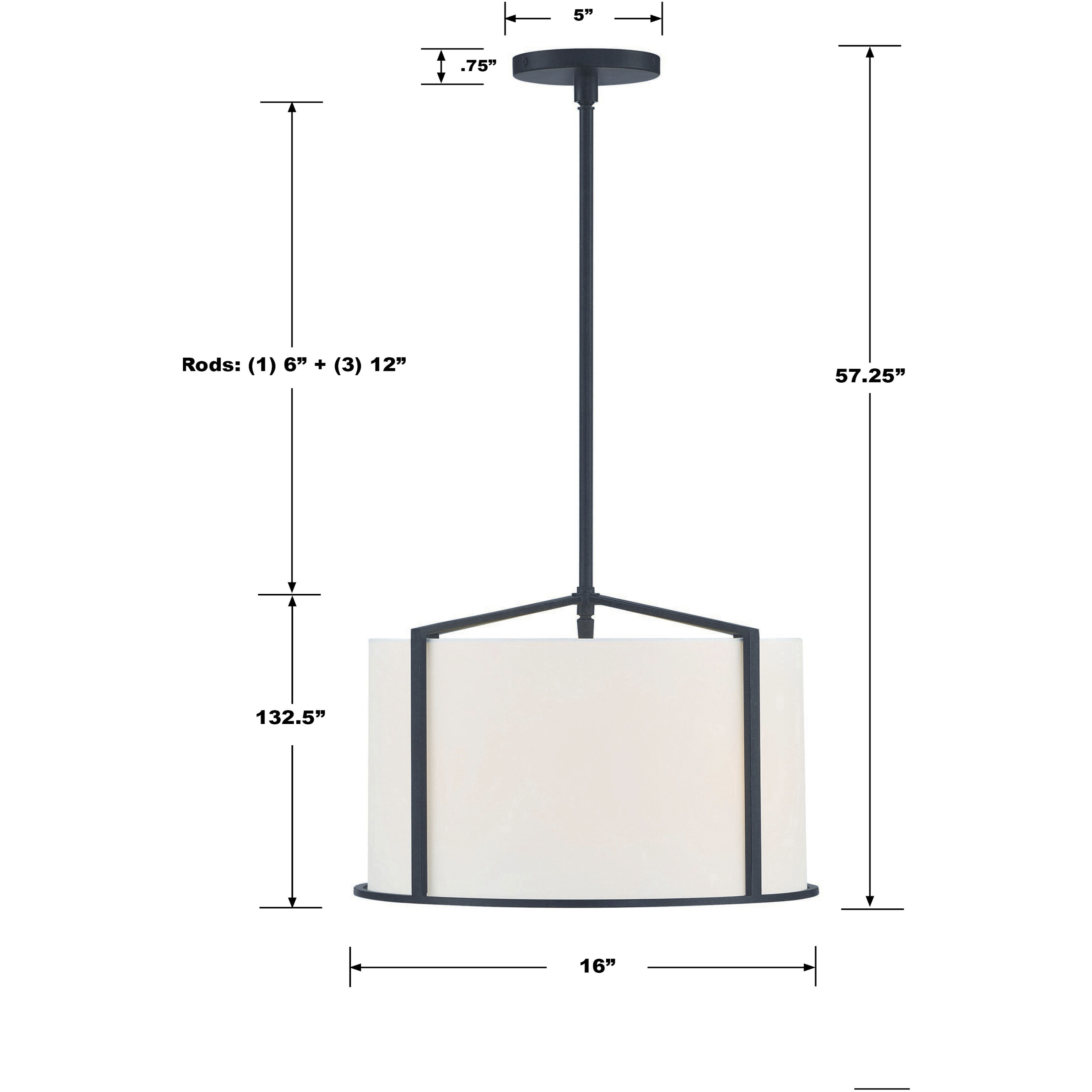 Carlyn 4 Light 16 inch Black Mini Chandelier Ceiling Light