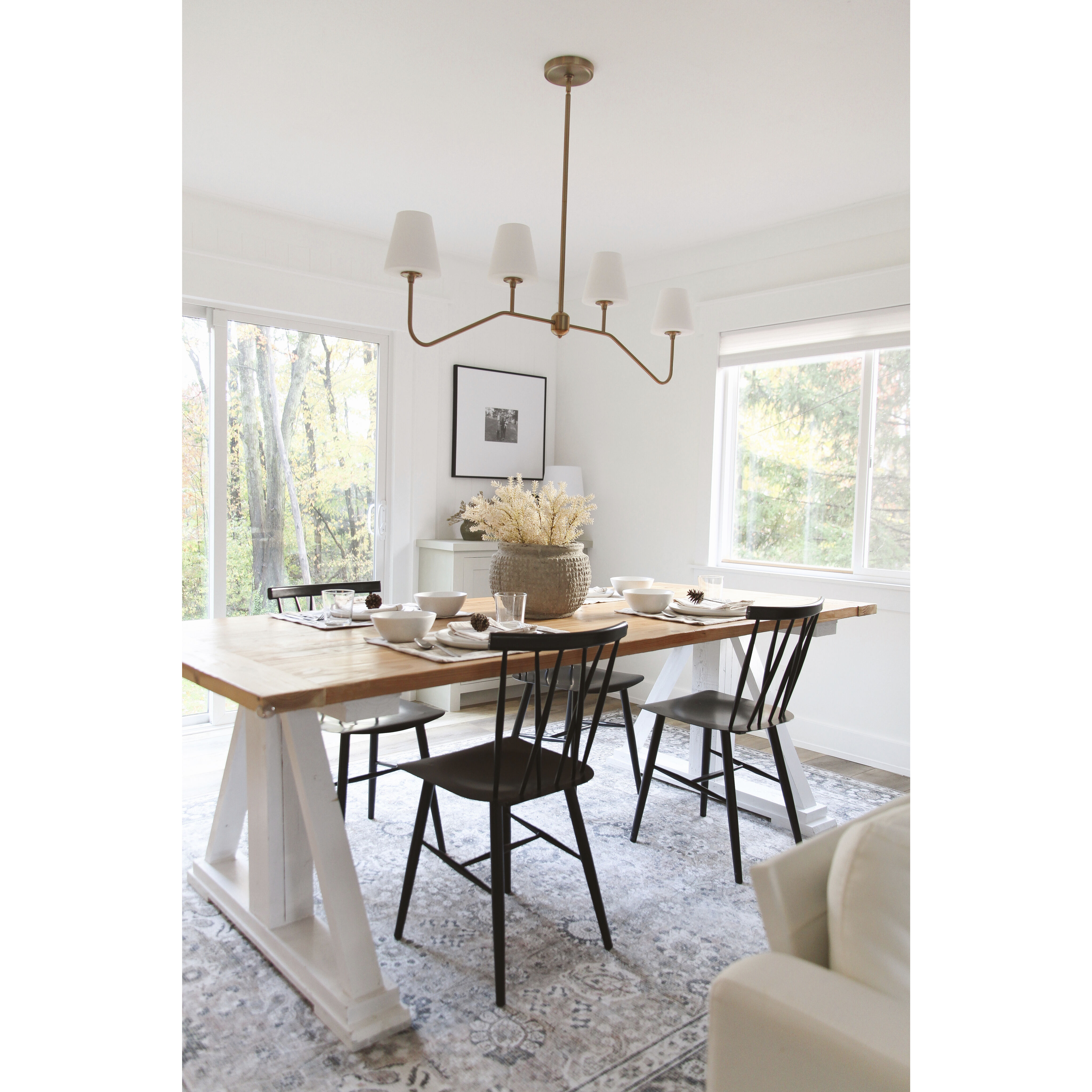 Keenan 4 Light 48 inch Vibrant Gold Linear Chandelier Ceiling Light