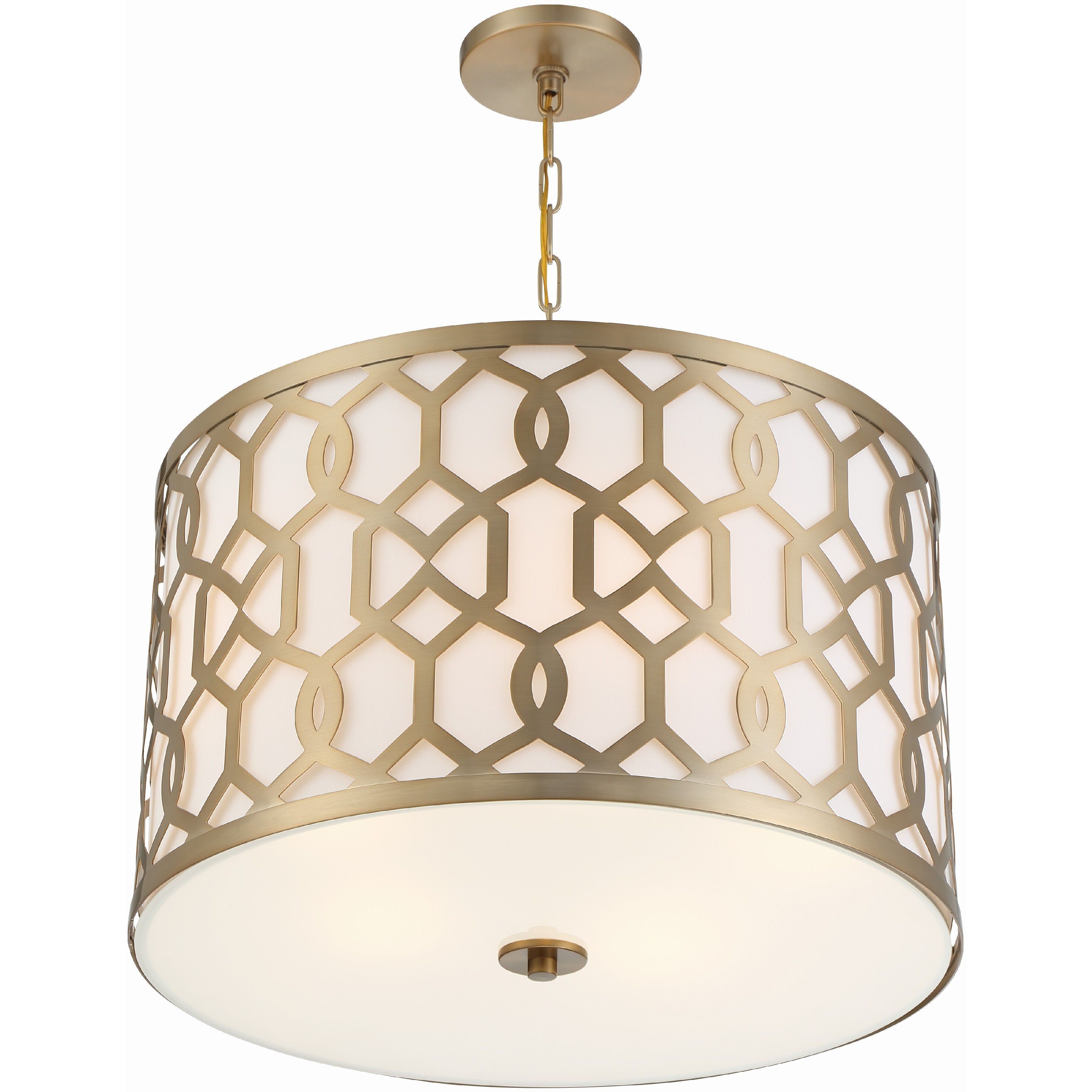 Jennings Pendant Ceiling Light in Aged Brass