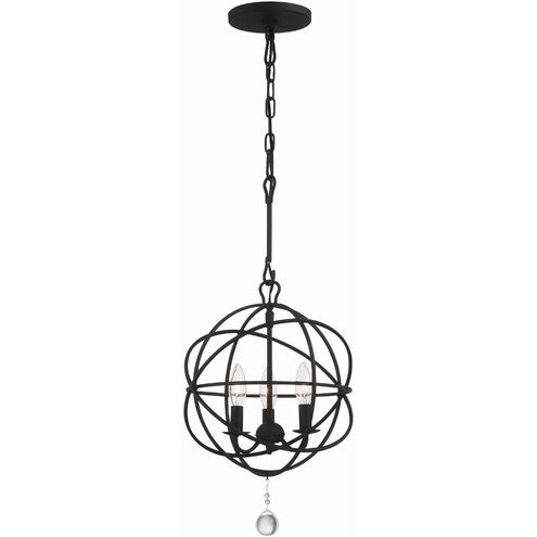 Solaris 3 Light 12.5 inch Black Mini Chandelier Ceiling Light