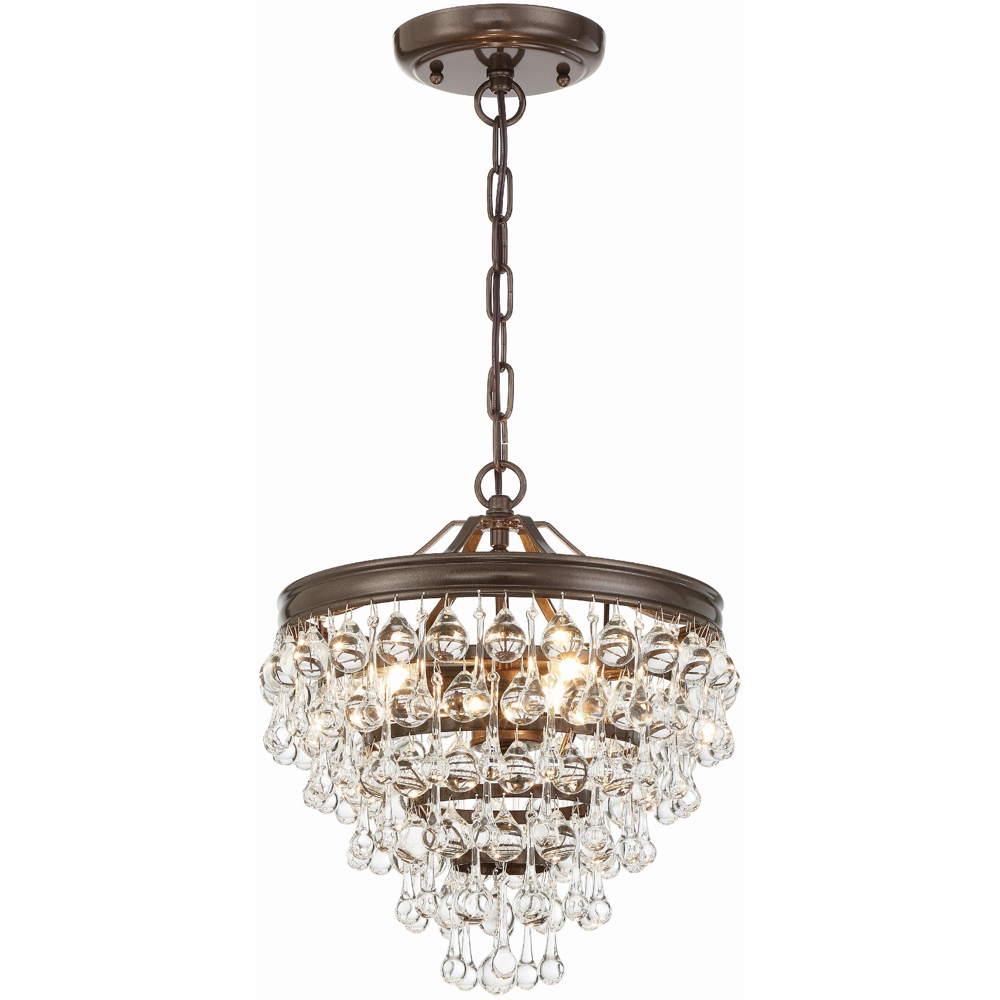 Calypso 3 Light 13 inch Vibrant Bronze Chandelier Ceiling Light
