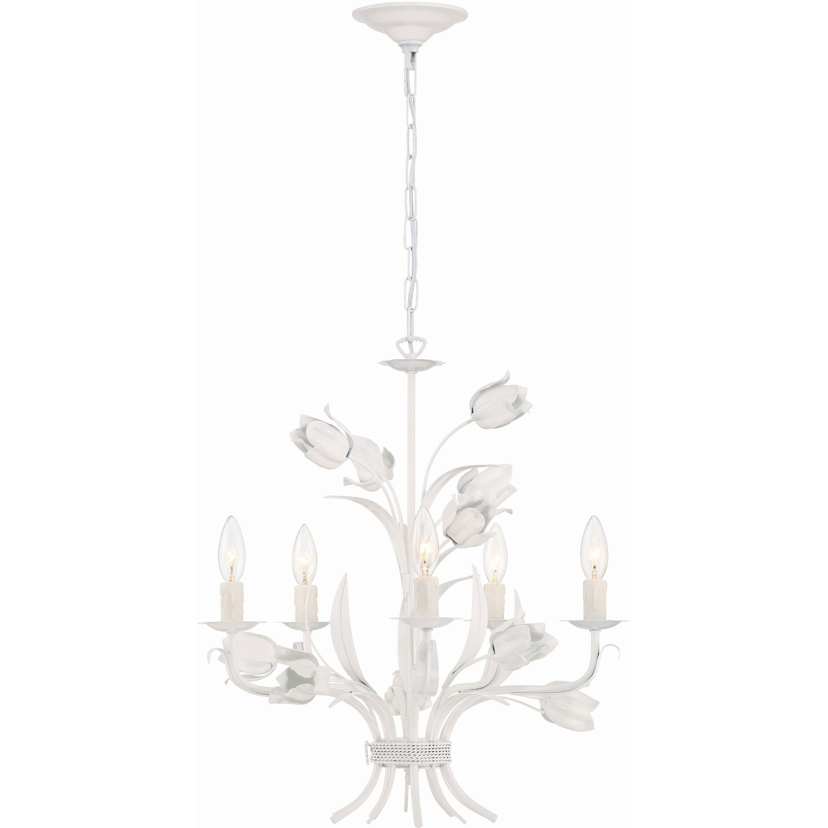 Southport 5 Light 20 inch Wet White Chandelier Ceiling Light