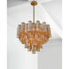 Addis 12 Light 26.75 inch Aged Brass Chandelier Ceiling Light in Tronchi Glass Amber