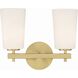 Colton 2 Light 14.75 inch Aged Brass Sconce Wall Light
