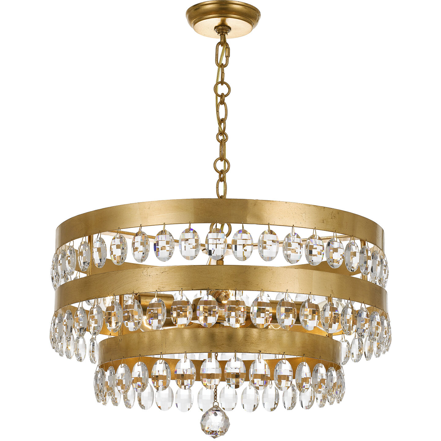 Perla 5 Light 22 inch Antique Gold Chandelier Ceiling Light
