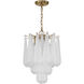 Ollie 4 Light 14.25 inch Aged Brass Pendant Ceiling Light in Sand Glass Clear