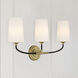 Niles Bath Vanity Light Wall Light in Black Forged and Modern Gold