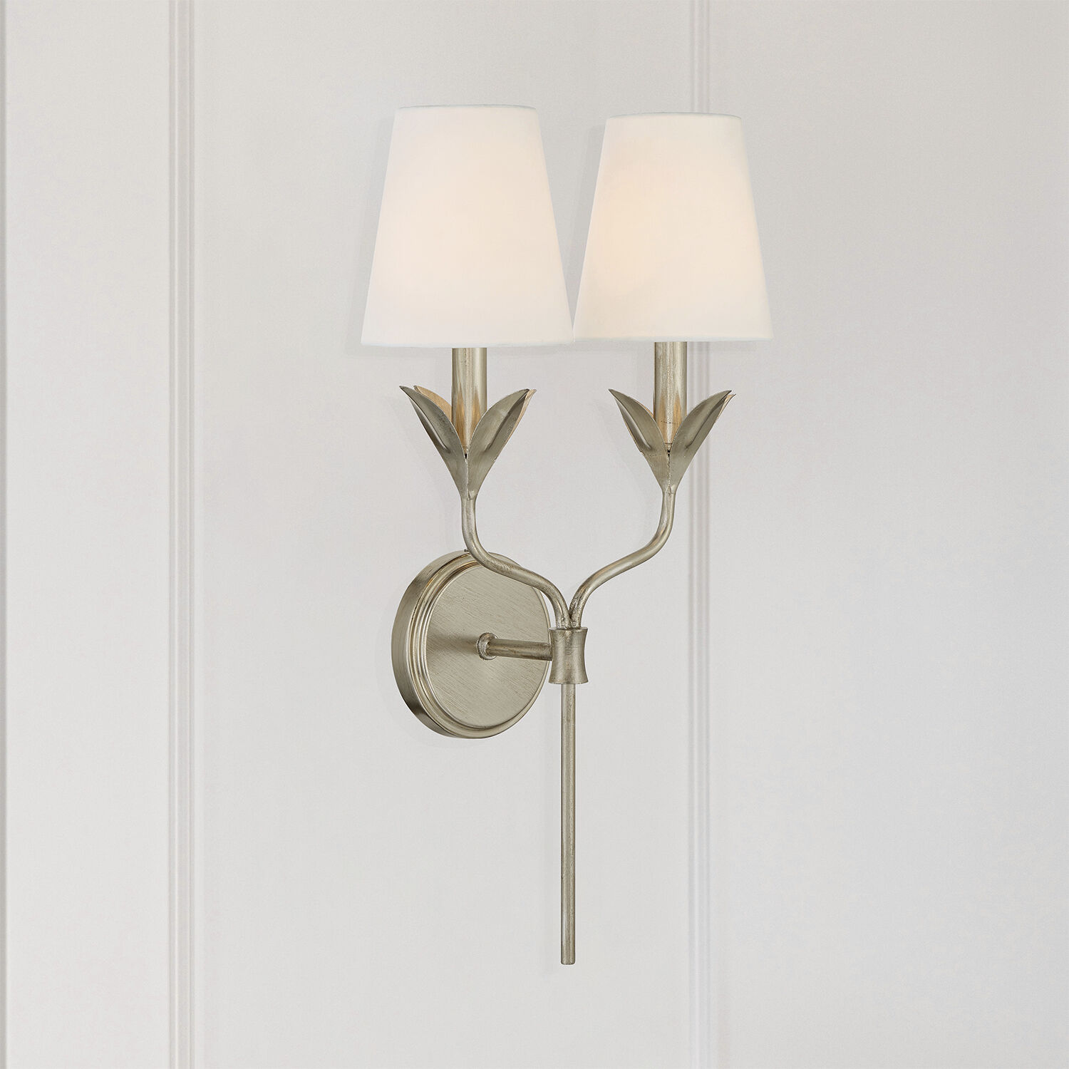 Broche Sconce Wall Light in Antique Silver