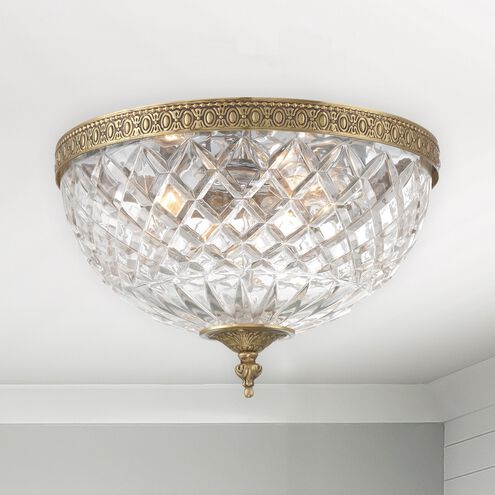 Westbury 3 Light 12 inch Olde Brass Flush Ceiling Light