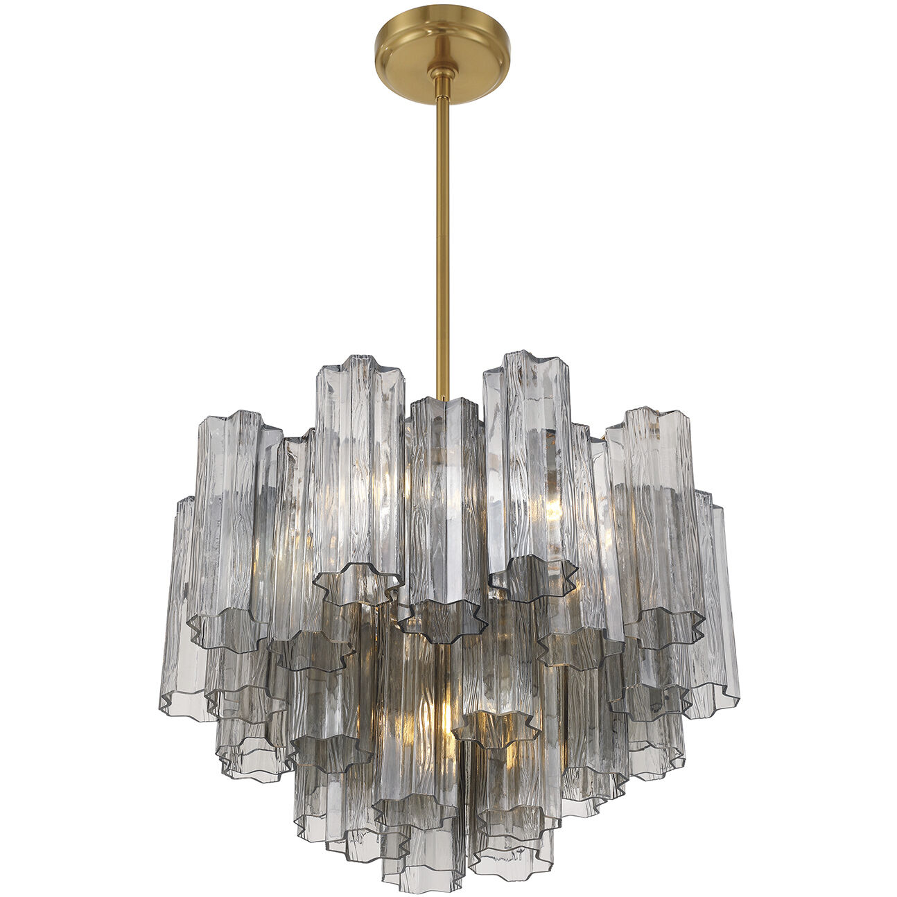 Addis 6 Light 19.75 inch Aged Brass Chandelier Ceiling Light in Tronchi Glass Smoke
