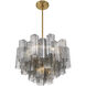 Addis 6 Light 19.75 inch Aged Brass Chandelier Ceiling Light in Tronchi Glass Smoke