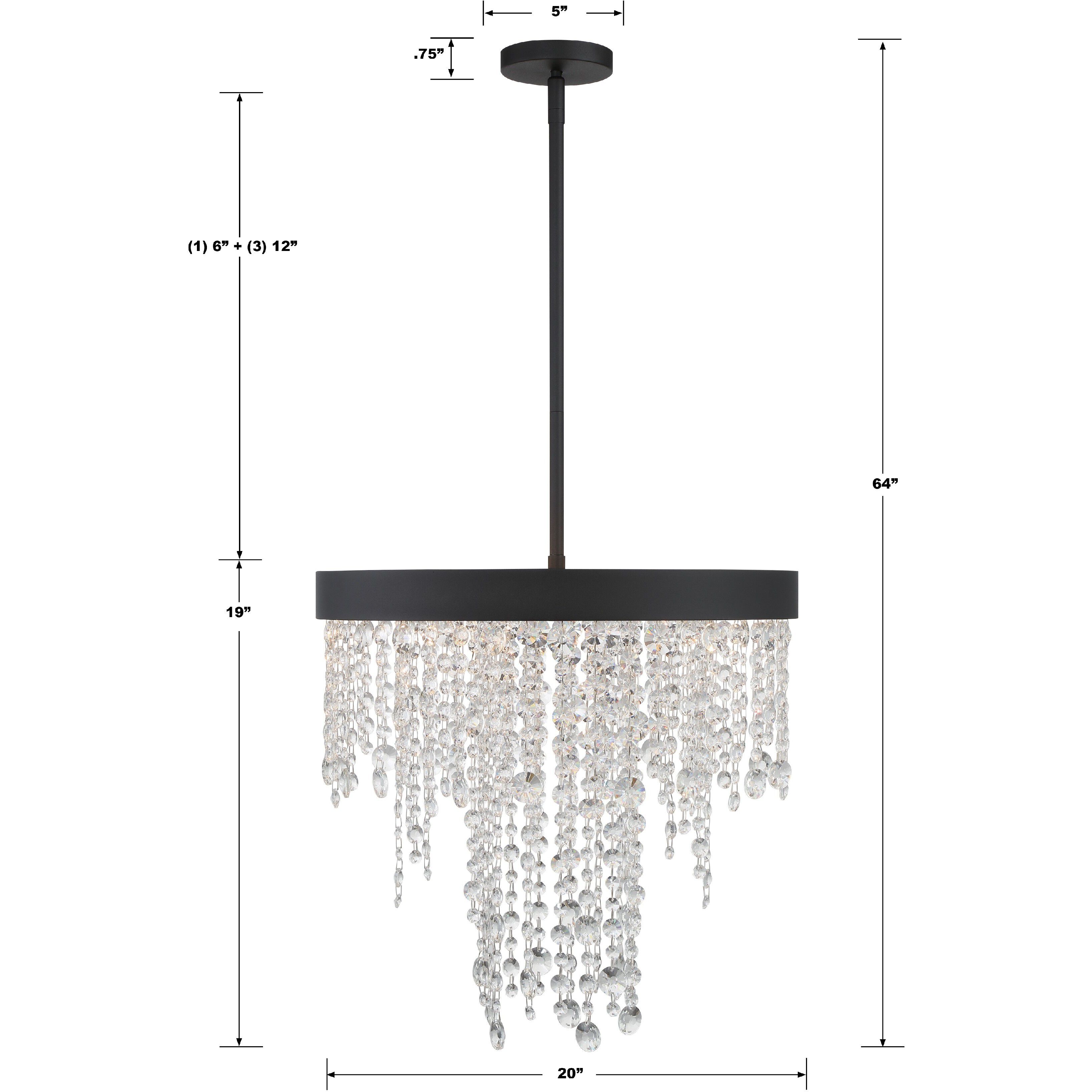Winham 5 Light 20 inch Black Forged Chandelier Ceiling Light