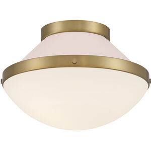 Xander 1 Light 12.25 inch Vibrant Gold and Blush Flush Mount Ceiling Light