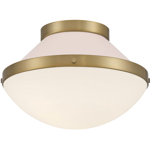 Xander 1 Light 12.25 inch Vibrant Gold and Blush Flush Mount Ceiling Light